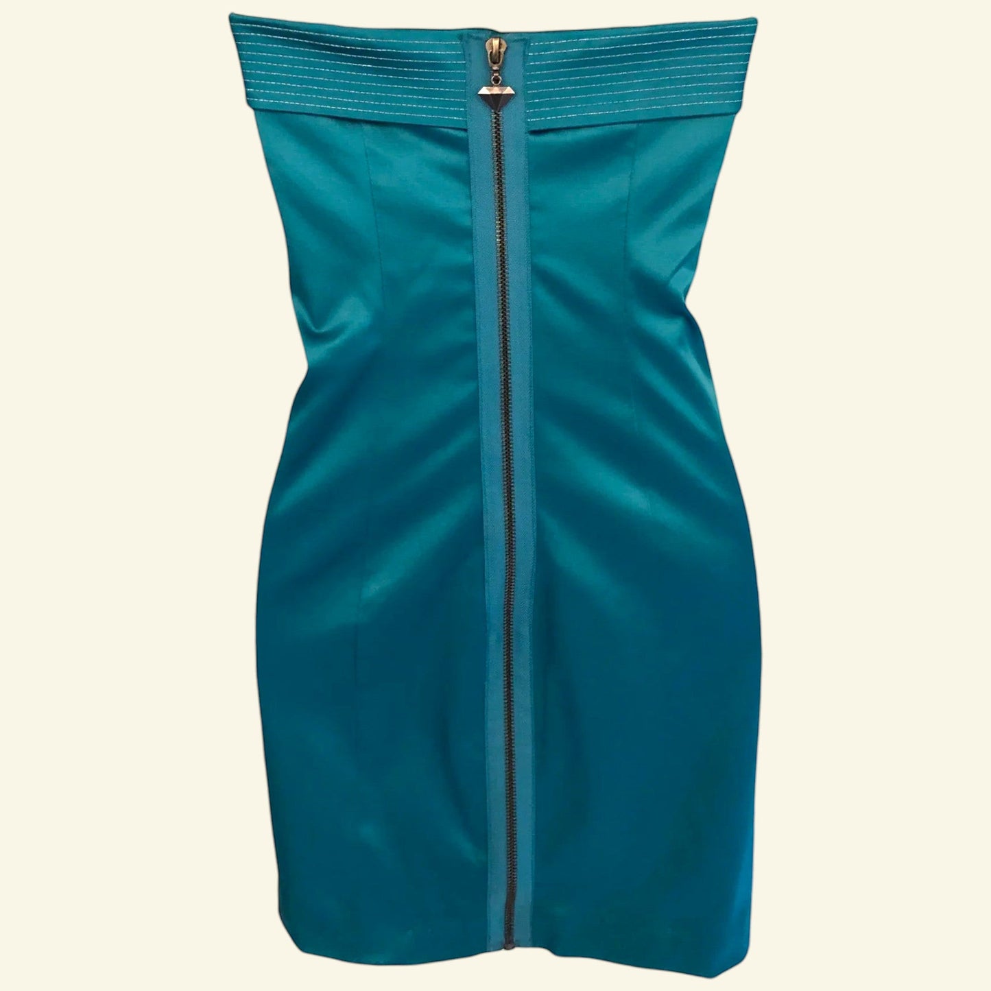 Forever Unique Aqua Satin Bodycon Sleeveless Mini Dress UK 12 US 8 EU 40 - Timelessfashions