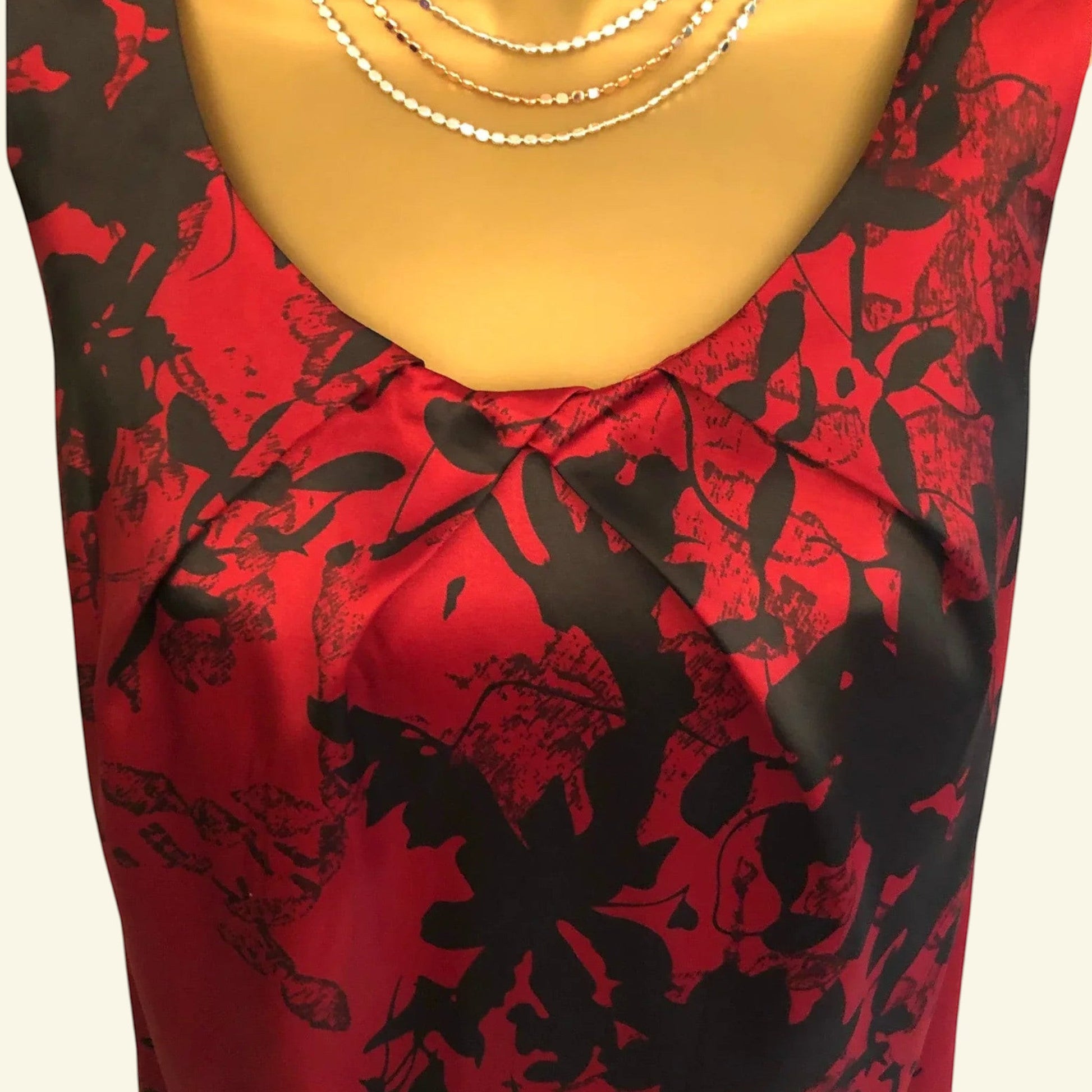 Pomodoro Red & Black Floral Silky Dress UK 16 US 12 EU 44 RRP £79.00 - Timelessfashions