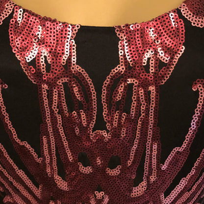 Michaela Louisa Black & Red Sequin Silhouette Dress UK 10 US 6 EU 38 - Timelessfashions