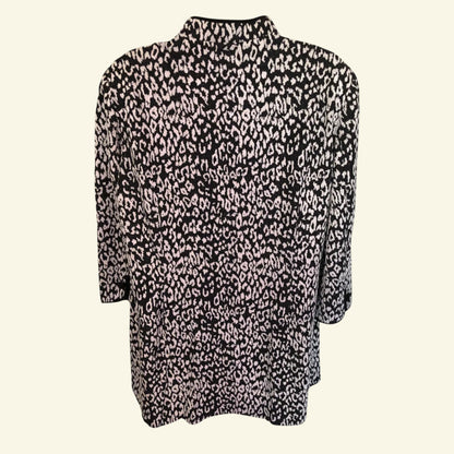Viyella Womens Black & White Long Jacket UK 14 US 10 EU 42 - Timelessfashions