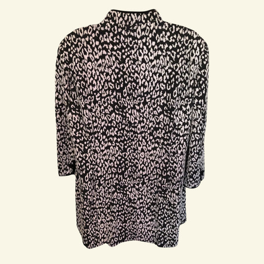 Viyella Womens Black & White Long Jacket UK 14 US 10 EU 42 - Timelessfashions