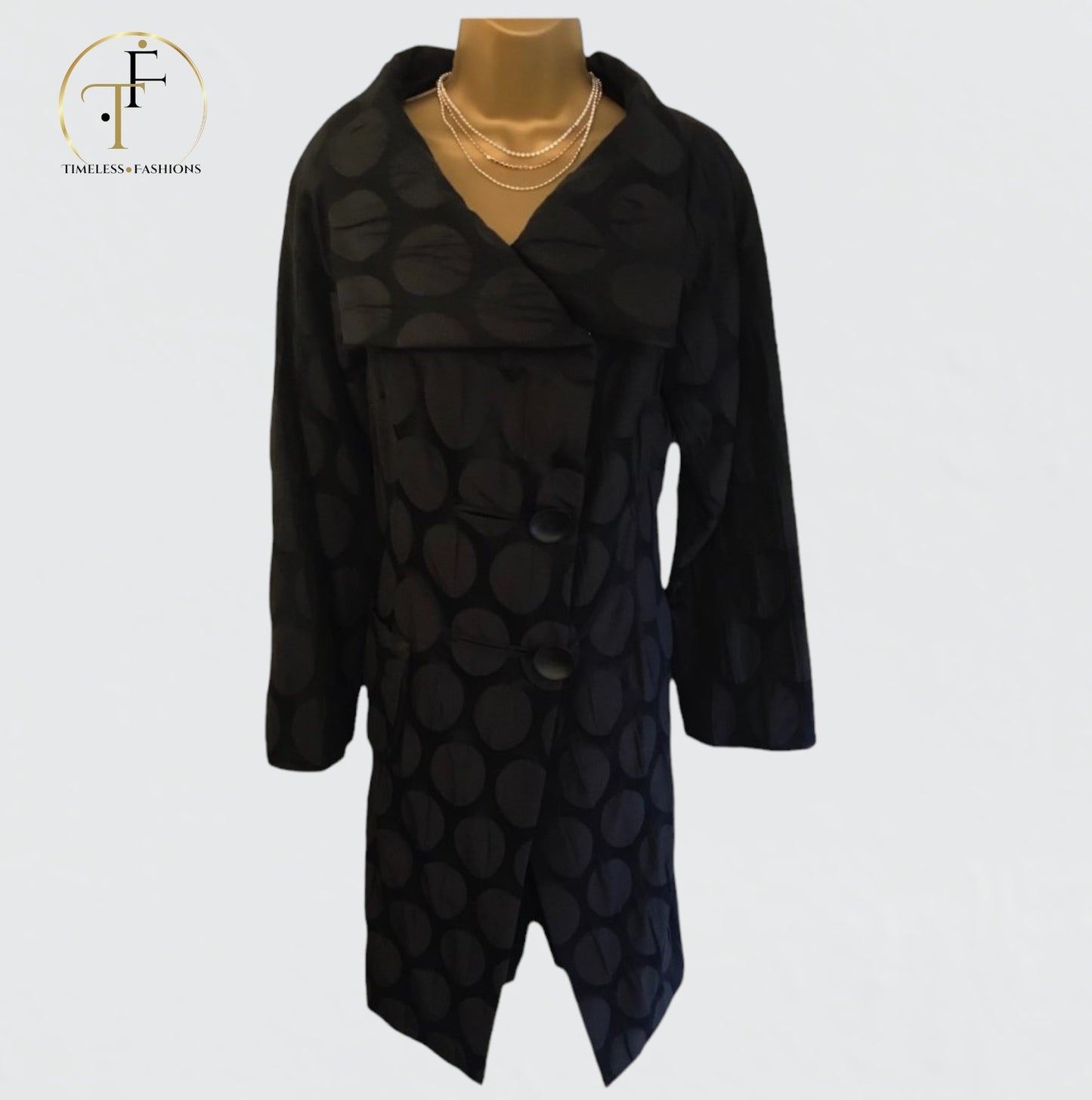 SULU Kirstin Bernecker Black Lagenlook Coat UK 10 US 6 EU 38 Timeless Fashions