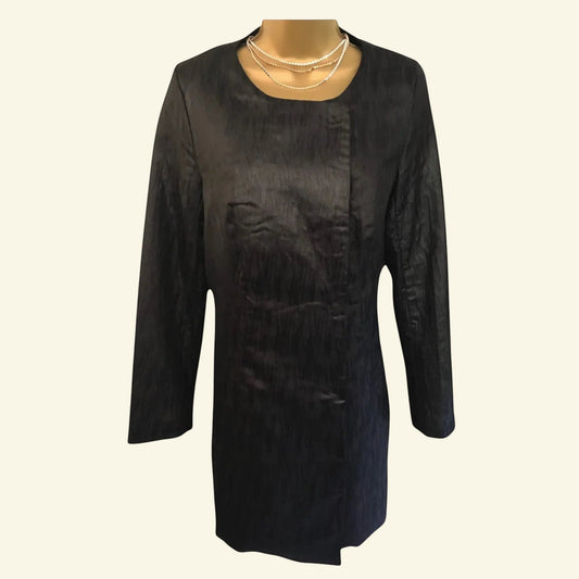 Philosophy Blues, Black Original Long Quilted Jacket UK 10 US 6 EU 38 - Timelessfashions