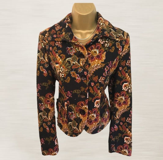 Paul Costelloe Collection Women's Floral Tapestry Cotton Jacket UK 10 US 6 EU 38 Timeless Fashions