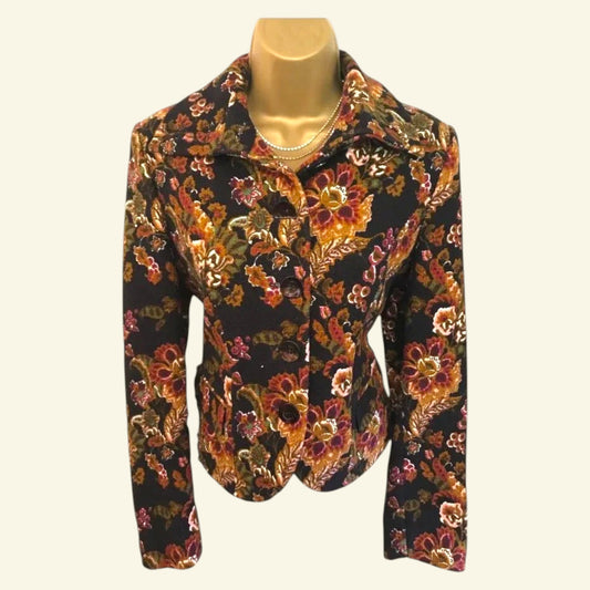 Paul Costelloe Collection Women's Floral Tapestry Cotton Jacket UK 10 US 6 EU 38 - Timelessfashions