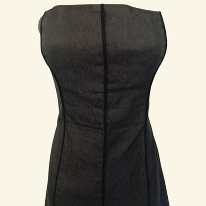 Nicole Farhi Grey Vintage Cotton Mix Bardot Dress & Jacket UK 8/10 US 4/6 EU 36/38 - Timelessfashions