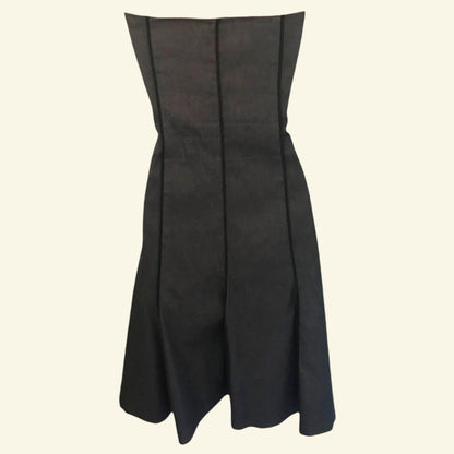 Nicole Farhi Grey Vintage Cotton Mix Bardot Dress & Jacket UK 8/10 US 4/6 EU 36/38 - Timelessfashions