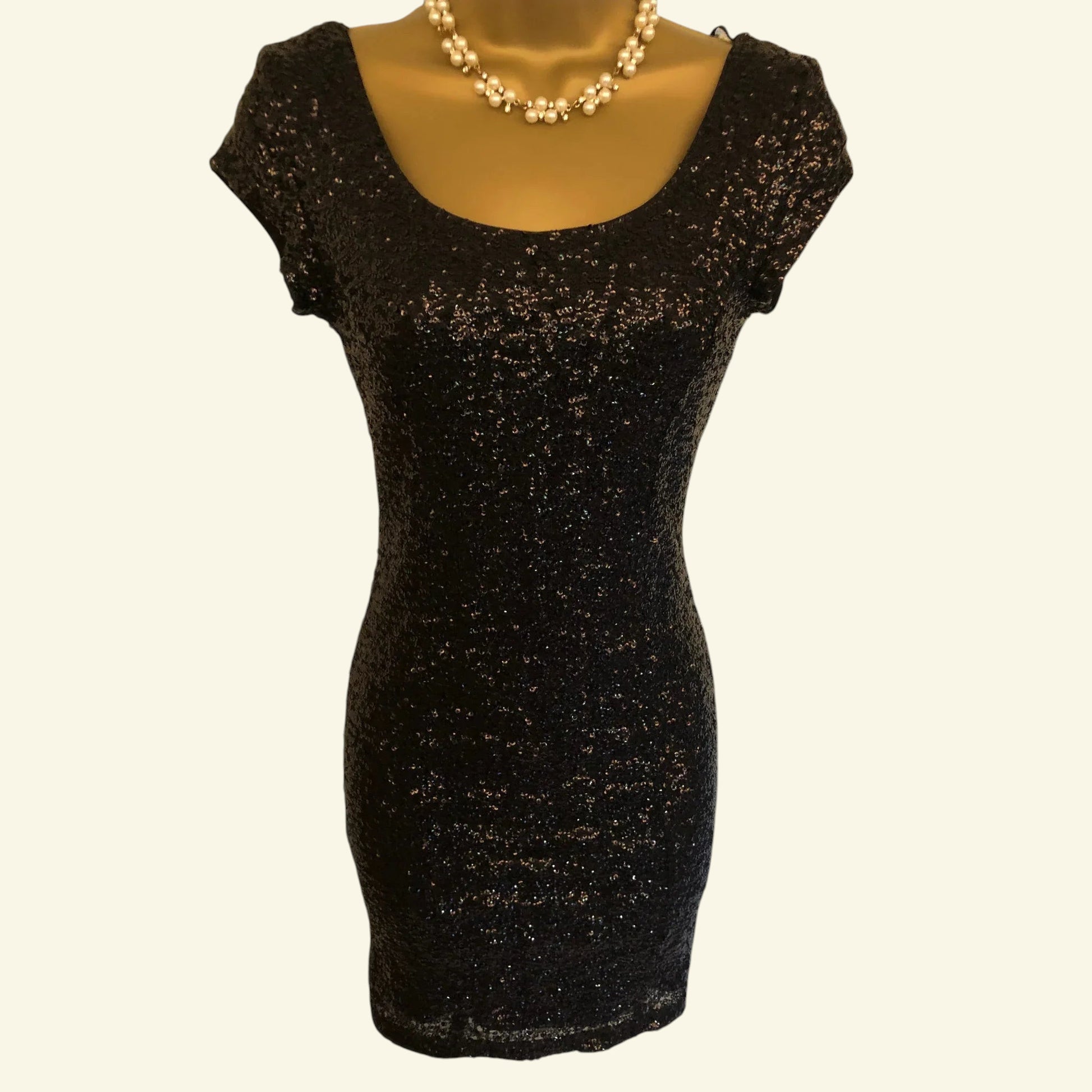 H&M Divided Black Sequin Sleeveless Dress UK 10 US 6 EU 36 - Timelessfashions