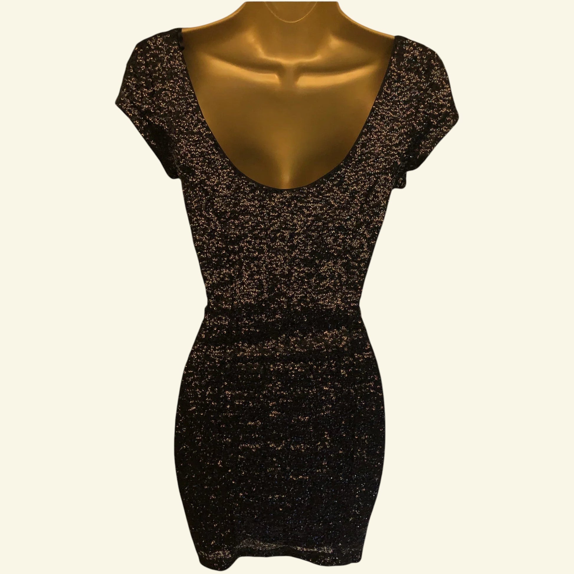 H&M Divided Black Sequin Sleeveless Dress UK 10 US 6 EU 36 - Timelessfashions