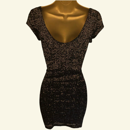 H&M Divided Black Sequin Sleeveless Dress UK 10 US 6 EU 36 - Timelessfashions