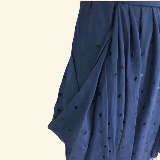 By Malene Birger Isoni Silk Sparkle Draped Skirt, Petrol Blue UK 8 US 4 EU 36 - Timelessfashions