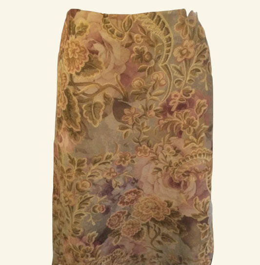Phase Eight Golden & Dusky Pink Floral Skirt UK 12 US 8 EU 40 - Timelessfashions