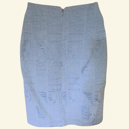 Karen Millen Vintage Light Blue Mini Pencil Skirt UK 14 US 10 EU 42 - Timelessfashions