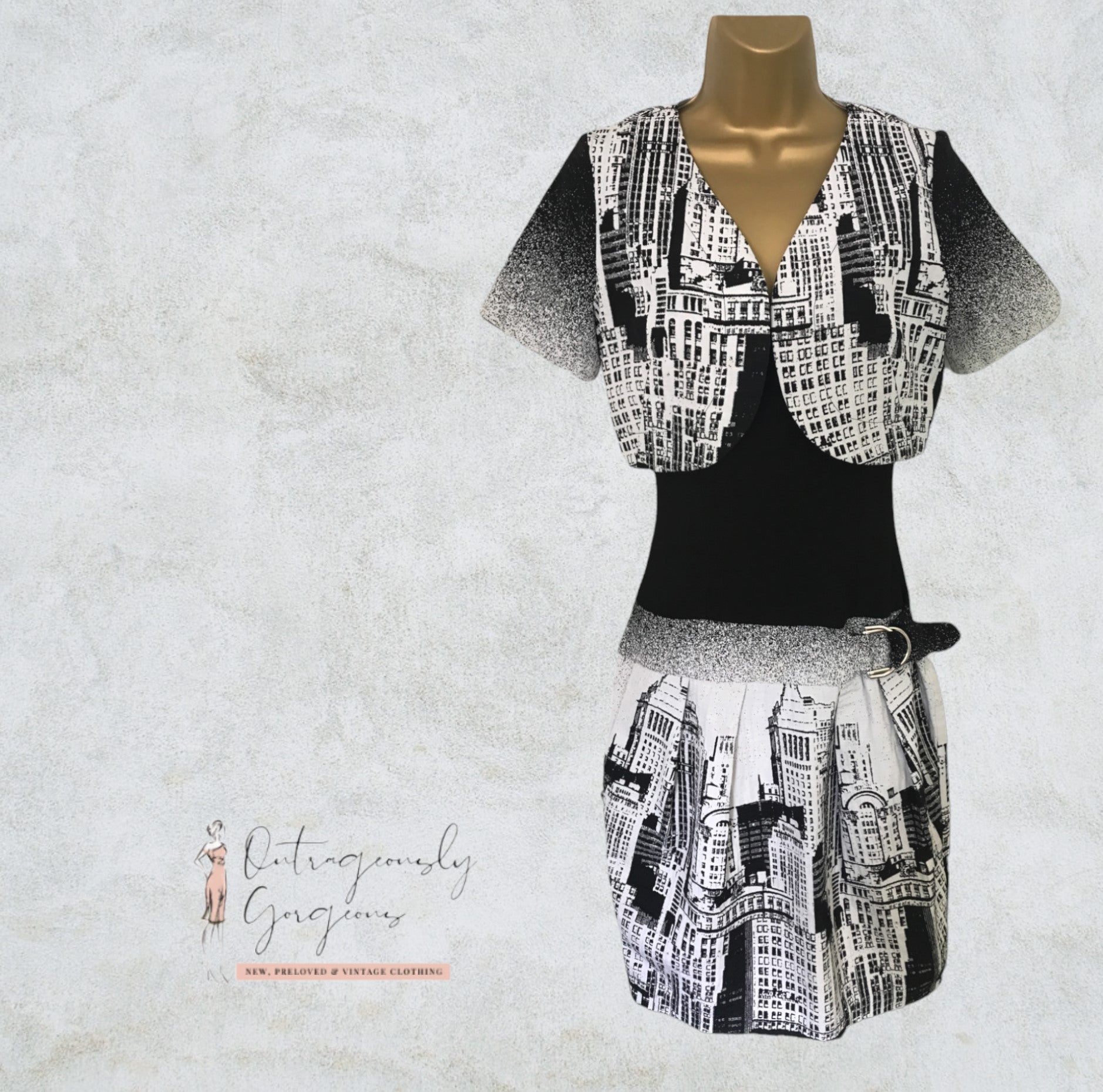 Hug An´ Co France Black & White Summer Outfit UK 10 US 6 EU 38 Timeless Fashions