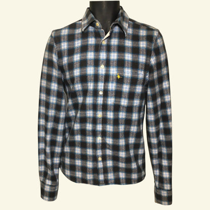 Jack Wills Men's Blue, White, Grey Brushed Cotton Long Sleeve Shirt Size XS - Timelessfashions