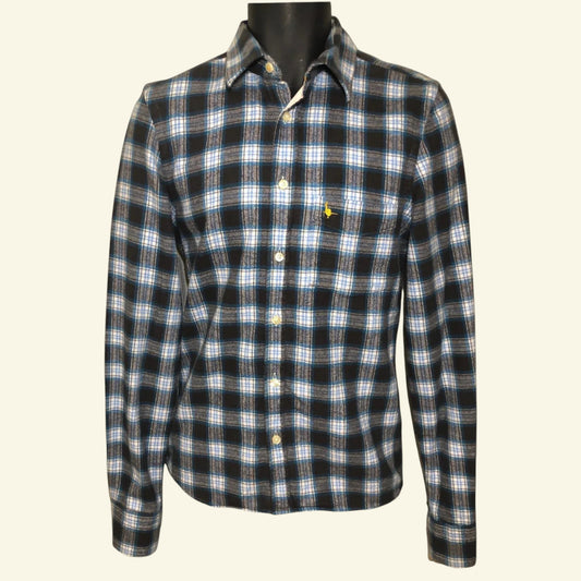 Jack Wills Men's Blue, White, Grey Brushed Cotton Long Sleeve Shirt Size XS - Timelessfashions