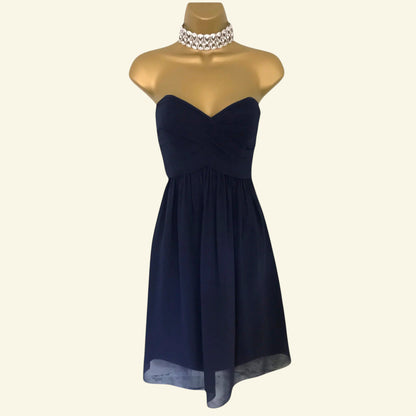 Coast Tamara French Navy Chiffon Dress UK 8 US 4 EU 36 - Timelessfashions