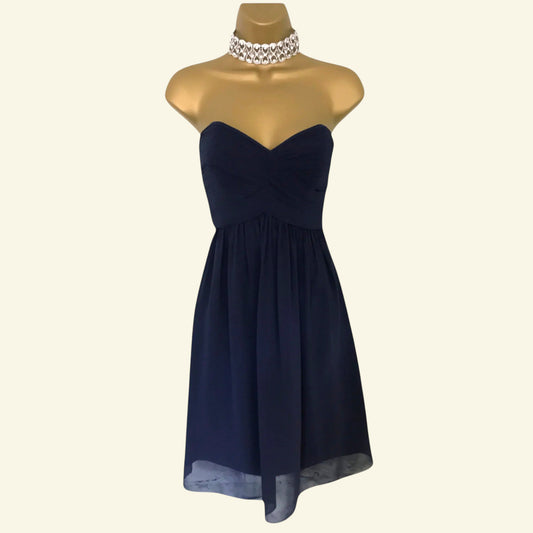 Coast Tamara French Navy Chiffon Dress UK 8 US 4 EU 36 - Timelessfashions
