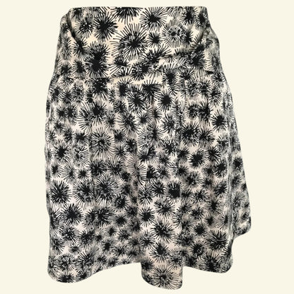 Comptoir Des Cotonniers Women's Silk Black and Silver Floral Mini Skirt UK 10 US 6 EU 38 - Timelessfashions