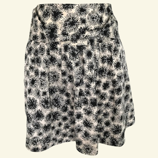 Comptoir Des Cotonniers Women's Silk Black and Silver Floral Mini Skirt UK 10 US 6 EU 38 - Timelessfashions