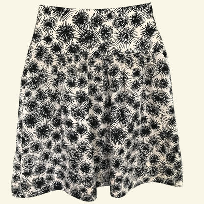 Comptoir Des Cotonniers Women's Silk Black and Silver Floral Mini Skirt UK 10 US 6 EU 38 - Timelessfashions