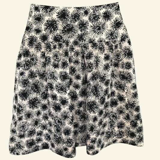 Comptoir Des Cotonniers Women's Silk Black and Silver Floral Mini Skirt UK 10 US 6 EU 38 - Timelessfashions