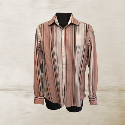 Reiss Men's Pink & White Striped Cotton Formal Shirt Chest 42" Neck 17" Timeless Fashions