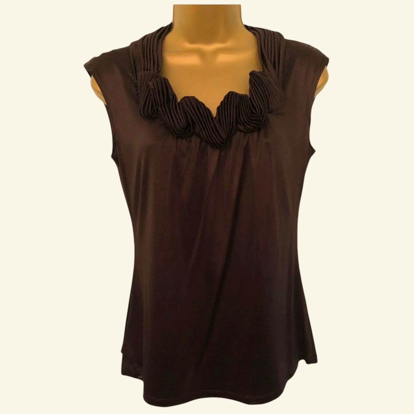 Cynthia Steffe Chocolate Brown Silky Top UK 8 US 4 EU 36 - Timelessfashions