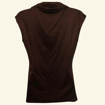 Cynthia Steffe Chocolate Brown Silky Top UK 8 US 4 EU 36 - Timelessfashions