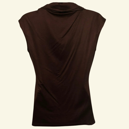Cynthia Steffe Chocolate Brown Silky Top UK 8 US 4 EU 36 - Timelessfashions
