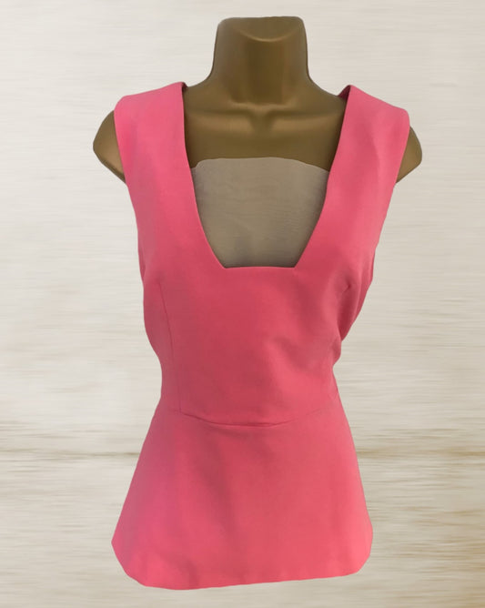 Finery Womens Pink Peplum Top UK 12 US 8 EU 40 Timeless Fashions