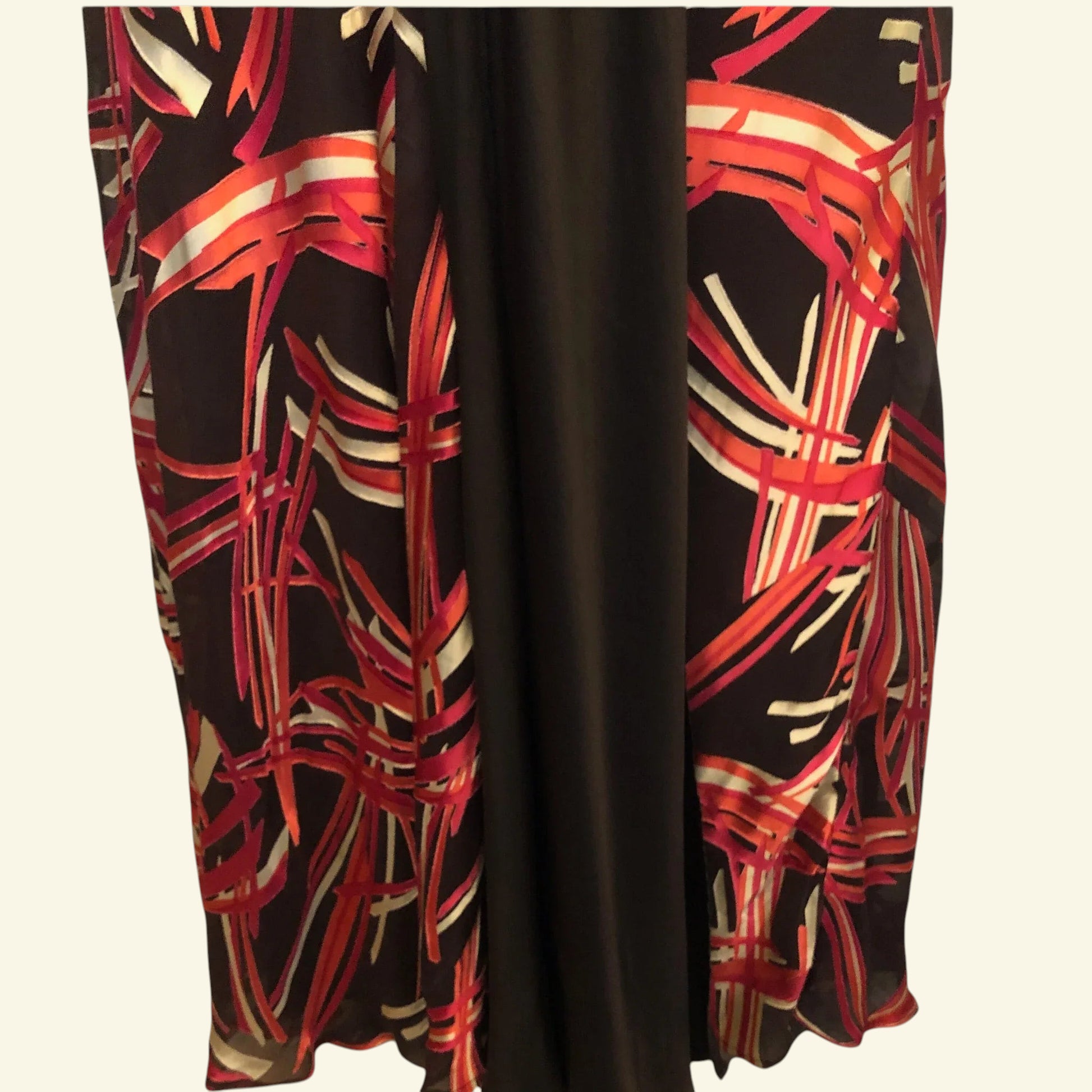 Monsoon Brown, Pink & Red Long Silk Mix Cocktail Dress UK 10 US 6 EU 38 - Timelessfashions