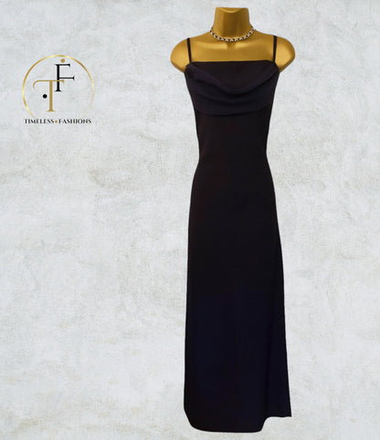 Bonita of London Navy Crepe Maxi Dress UK 12 US 8 EU 40 IT 44 Timeless Fashions