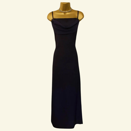 Bonita of London Navy Crepe Maxi Dress UK 12 US 8 EU 40 IT 44 - Timelessfashions