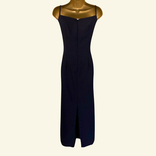 Bonita of London Navy Crepe Maxi Dress UK 12 US 8 EU 40 IT 44 - Timelessfashions
