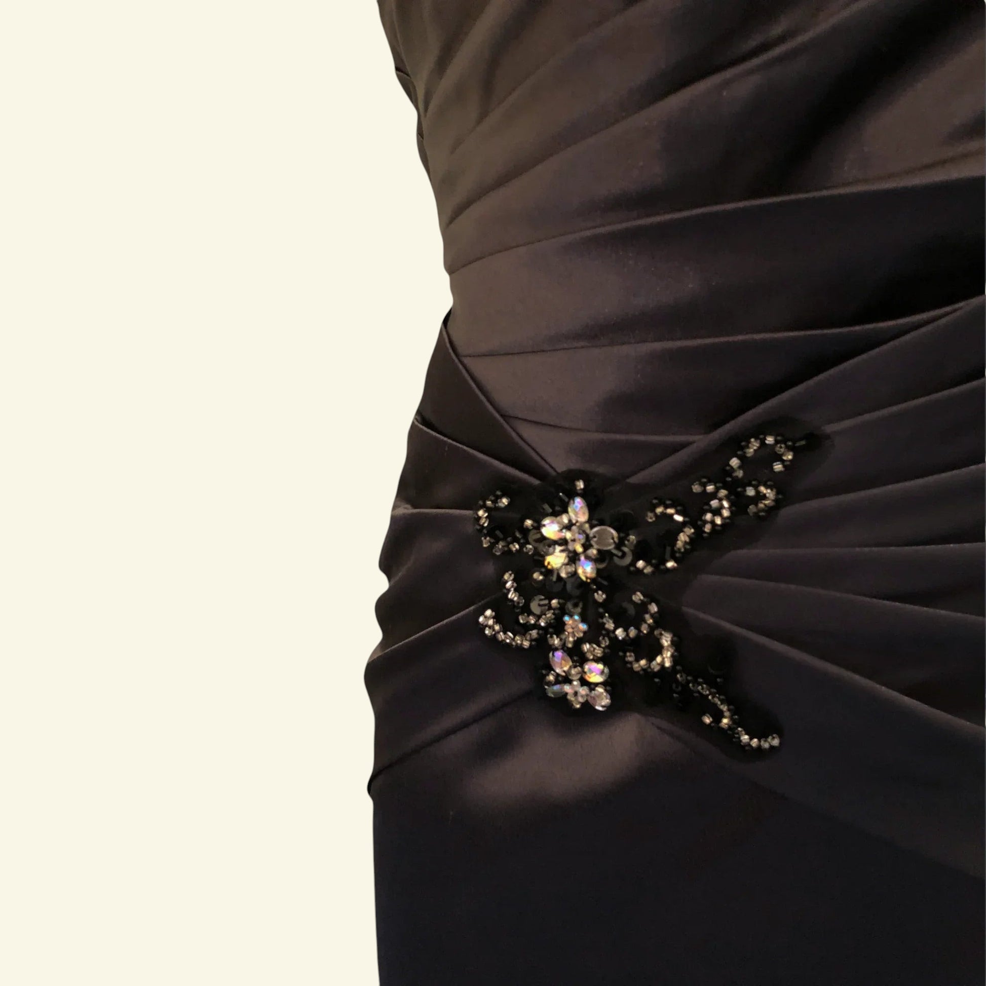 Hilary Morgan Slate Grey Satin Maxi Dress Prom, Bridesmaid UK 6 US 2 EU 34 - Timelessfashions