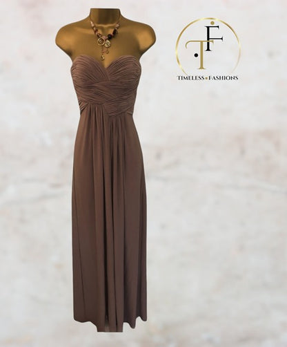 Aftershock Beige Maxi Dress Prom XS UK 6/8 US 2/4 EU 34/36 Timeless Fashions