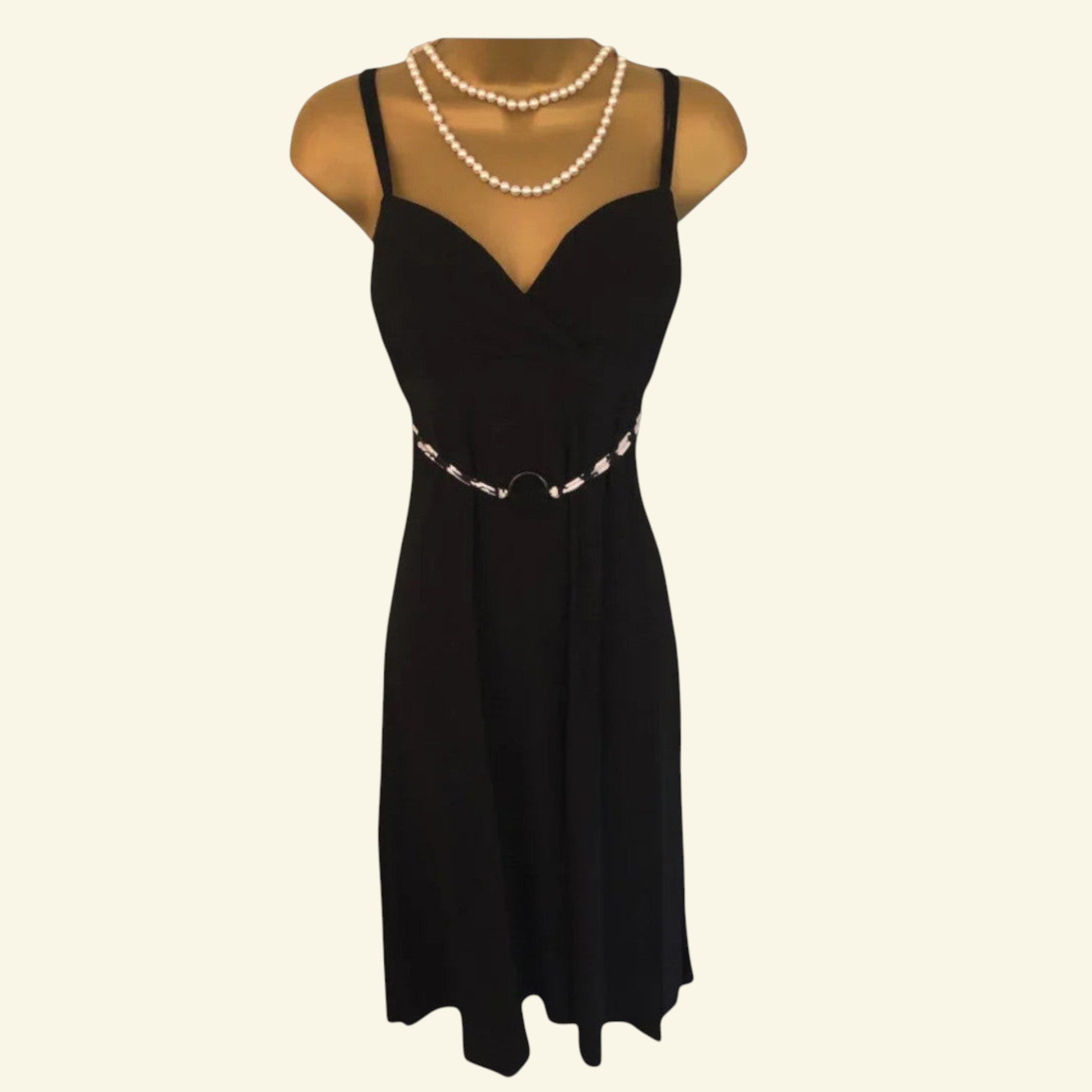 Feraud Paris Black Strappy Dress, Party, Cocktail UK 14 US 10 EU 42 - Timelessfashions