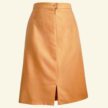 Louis Feraud Paris Peach Contraire Lined Wool Skirt UK 12 US 8 EU 40 - Timelessfashions
