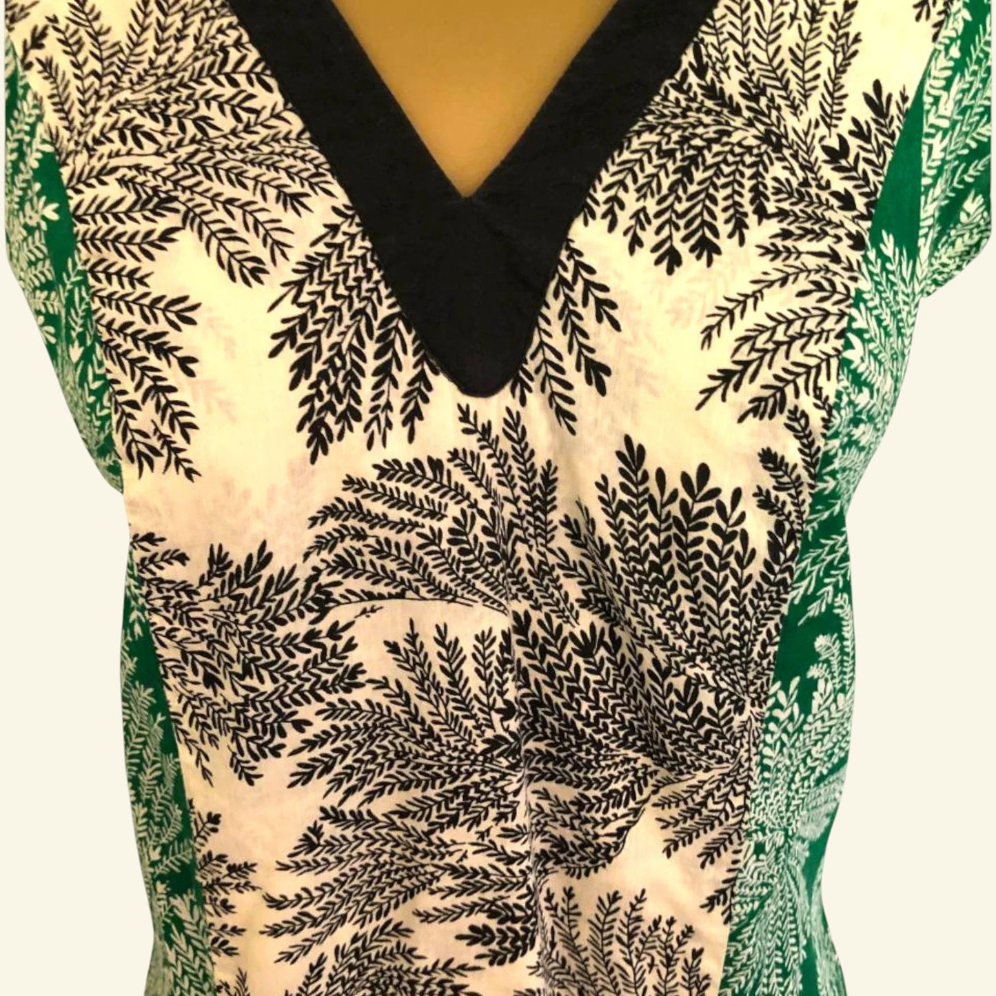 Hoss Intropia Green & White Leaf Print Tunic Dress UK 10 US 6 EU 38 - Timelessfashions