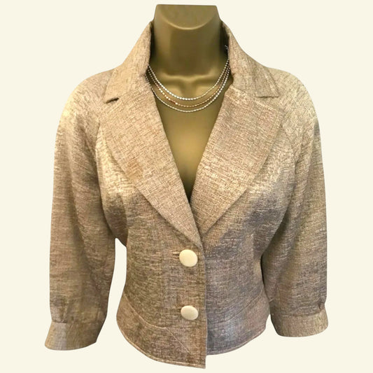 Reiss Cuba Gold Cotton Rich Short Box Jacket UK 8/10 US 4/6 EU 36/38 - Timelessfashions