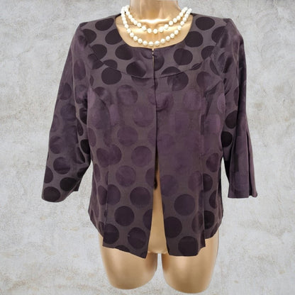Phase Eight Brown Cotton Lined Cropped Jacket Bolero UK 10 US 6 EU 38 Timeless Fashions
