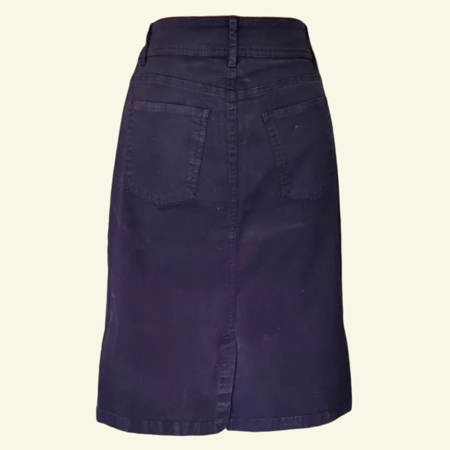 Pomodoro Women's Navy Stretch Cotton Skirt UK 10 EU 38 US 6 - Timelessfashions