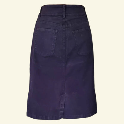 Pomodoro Women's Navy Stretch Cotton Skirt UK 10 EU 38 US 6 - Timelessfashions