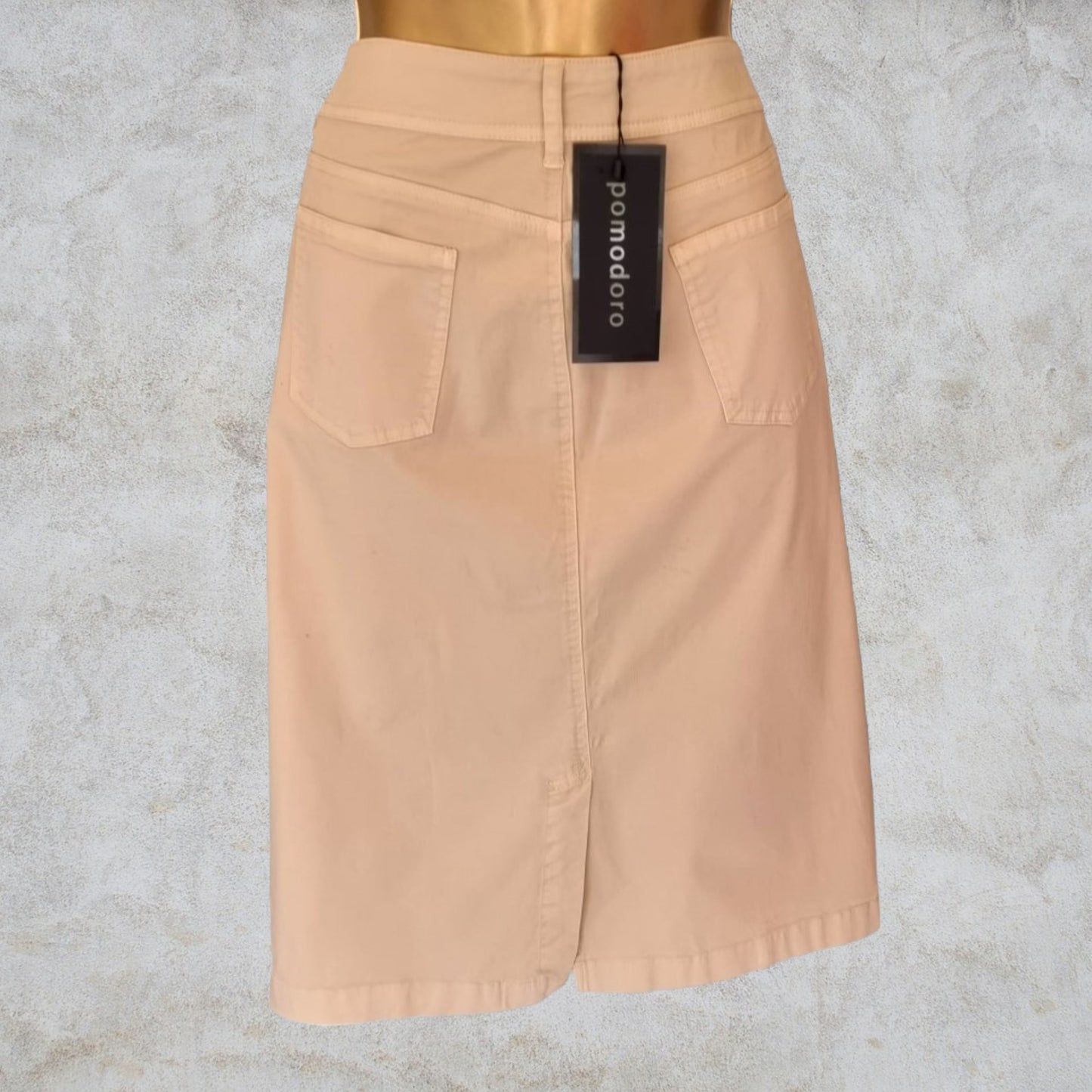 Pomodoro Womens Stone Stretch Cotton Skirt UK 10 EU 38 US 6 Timeless Fashions