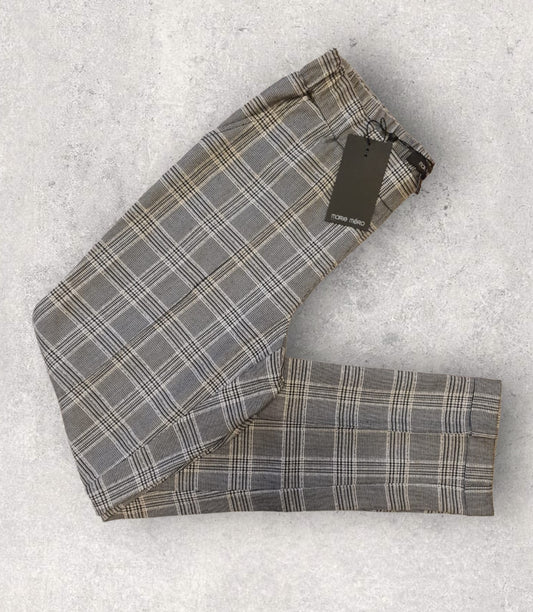 Marie Mero Grey Prince of Wales Check Tapered Trousers UK 8 US 4 EU 36 RRP £129 Timeless Fashions