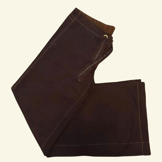 Diesel Deston Pants Brown Cotton Low Rise Flared Work Pants UK 14 US 10 EU 42 - Timelessfashions