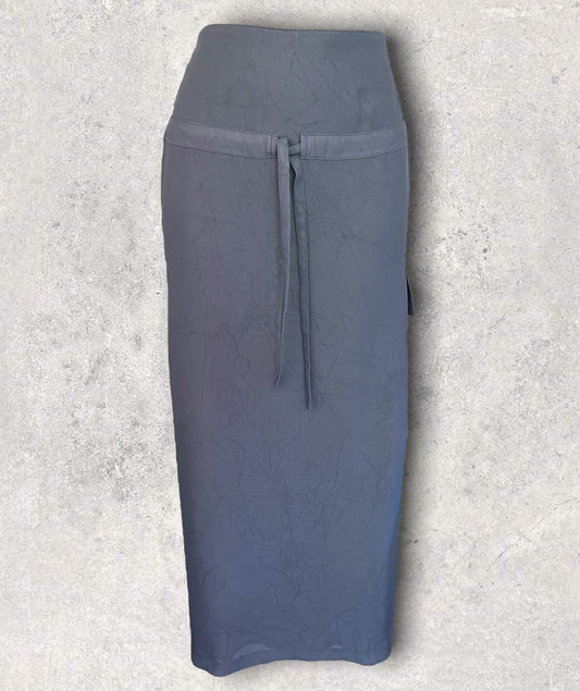 Serge Dana Womens Dove Blue Crepe Patch Pocket Long Pencil Skirt UK 10 US 6 EU 38 BNWT Timeless Fashions