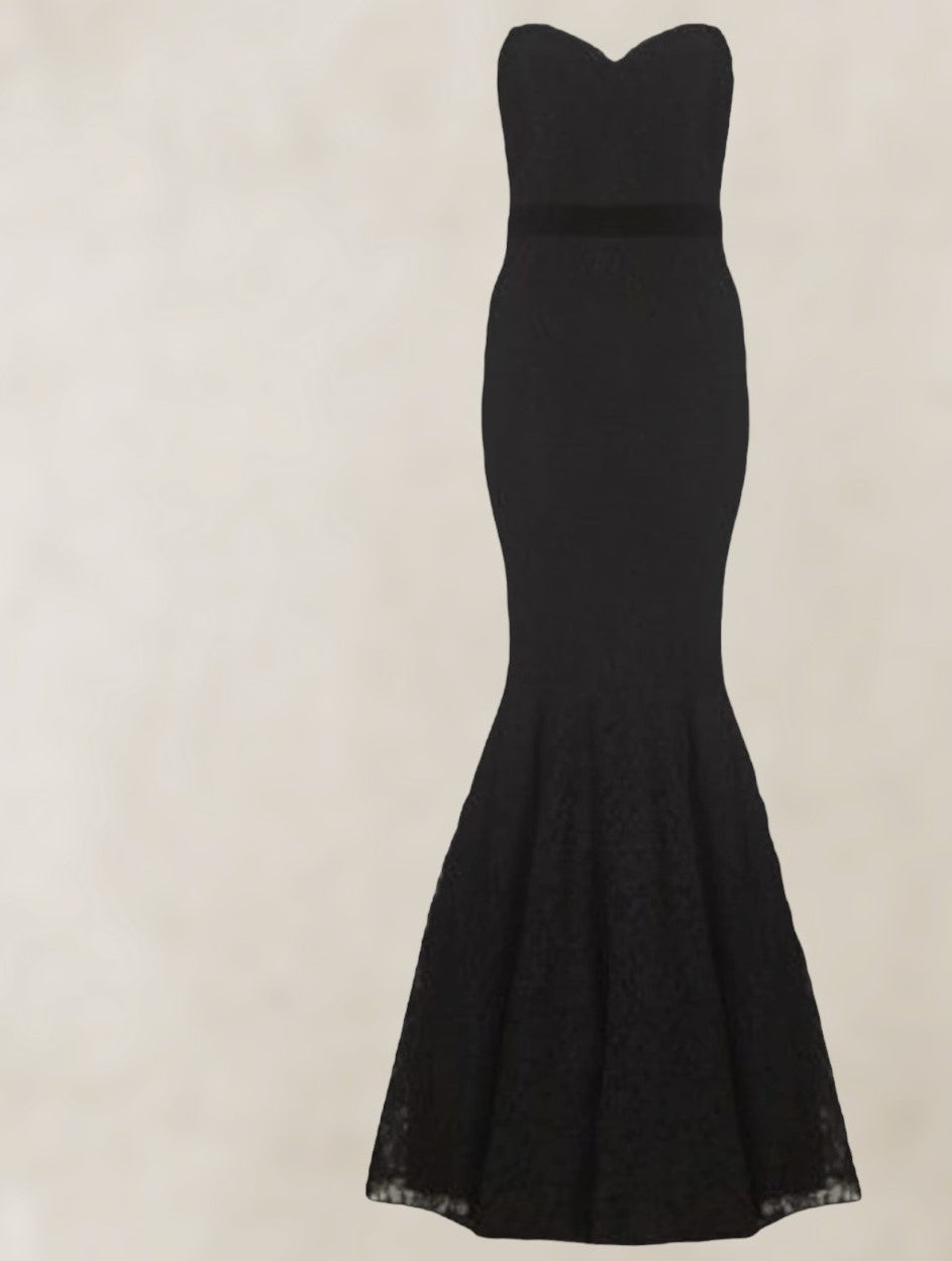 Lipsy Black Lace Fishtail Maxi Dress, Prom, Mermaid UK 8 US 4 EU 36 BNWT RRP£150 Timeless Fashions