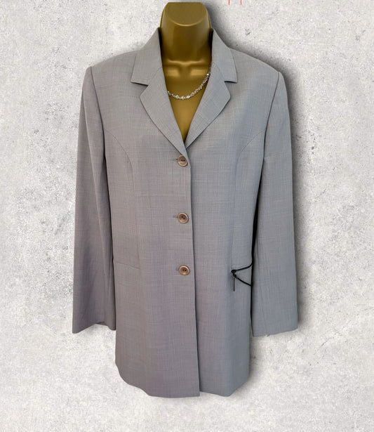 Gina B by Heidemann Vintage Dove Grey Virgin Wool Blend Jacket UK 16 US 12 EU 44 Timeless Fashions